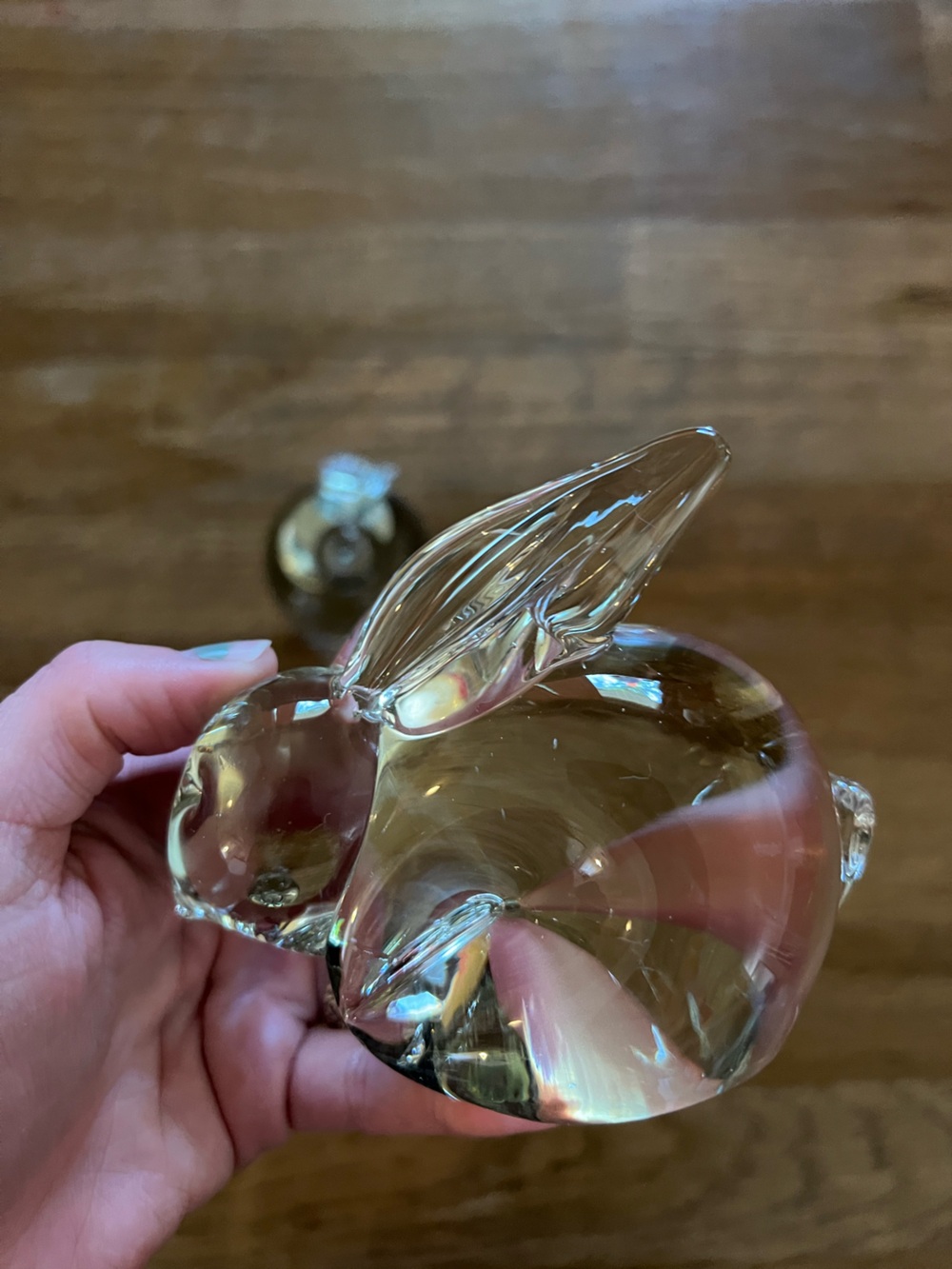 Vintage Rabbit Bunny Paper Weight Glass Or Crystal